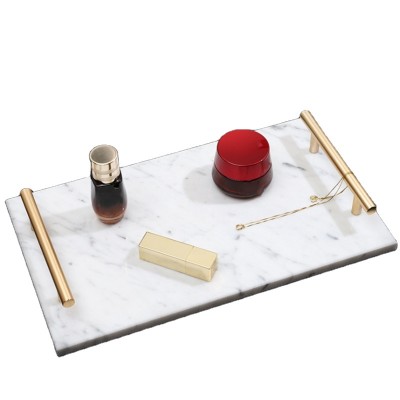 Wholesale High-end Atmospheric Grade white marble food serving tray